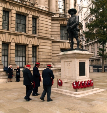 Wreath laying at the Gurkha Memorial